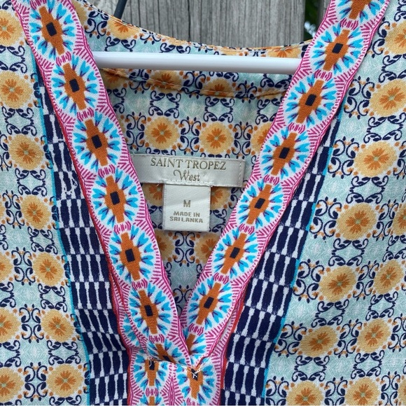 Saint Tropez West Geometric Floral Blouse - Yellow and Pink - Picture 4 of 4